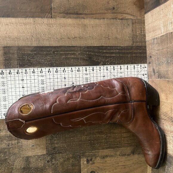 Tony Lama Vintage Gold Label Buckaroo Western Cowboy Boots Mens 11.5 D - Picture 8 of 12